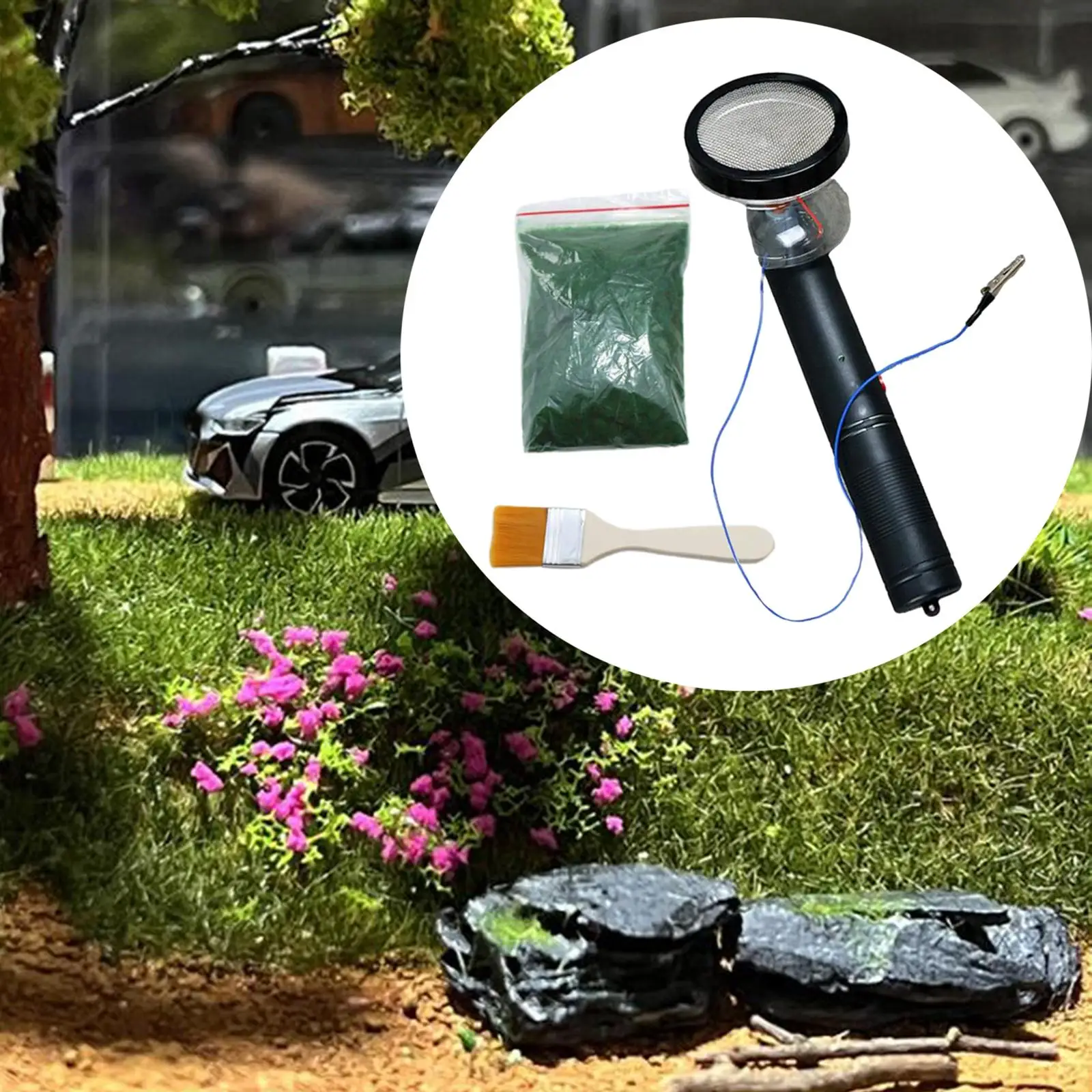 Static Grass Applicator Handheld for Street Building DIY Layout Fairy Garden