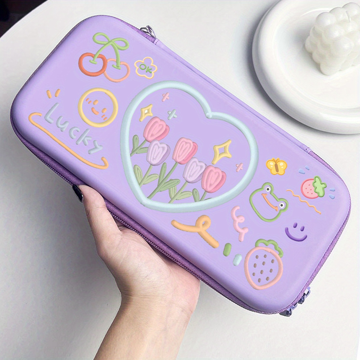 Title 4, Purple Pink Tulip Nintendo Switch Portable Trav...