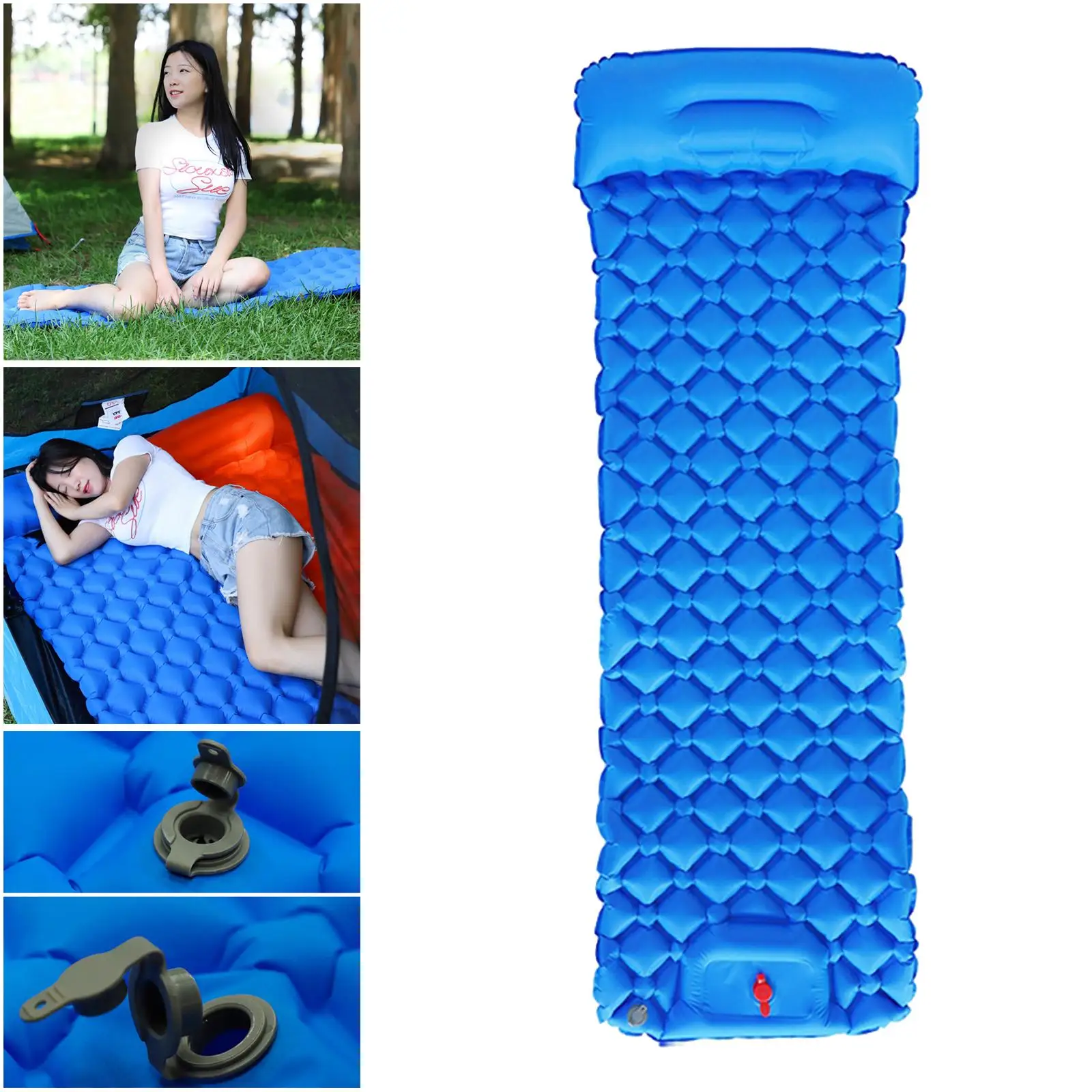 Inflatable Mattress Camping Moisture-Sleeping Pad Tent Air Mat Pillow