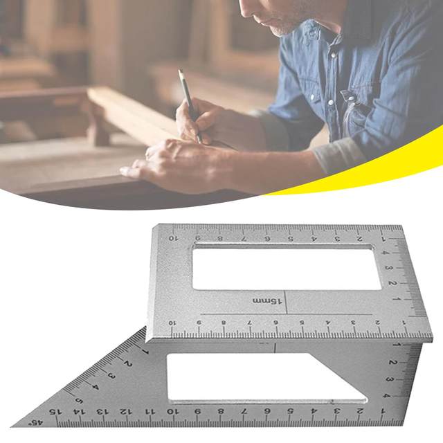 Multifunctional Angle Ruler Aluminum Alloy Silver Mark Rulers 45 90 135 Degree Square Ruler Vertical T Gauge Woodworking Tool