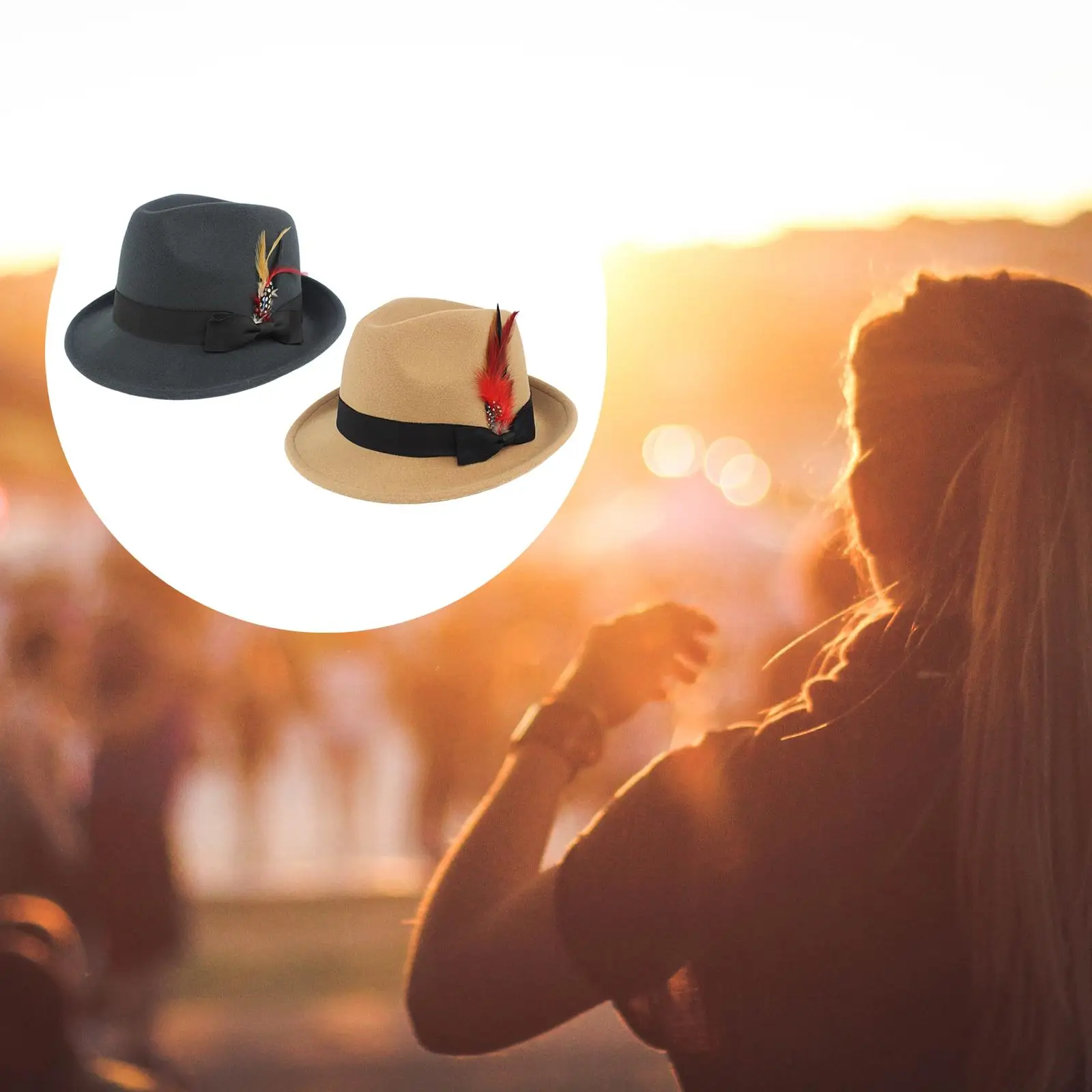 Panama Jazz Top Hat Short Brim Sunscreen Hat Trilby Hat Felt Fedora Hats for Men and Women Outdoor Travel Dress up Accessories