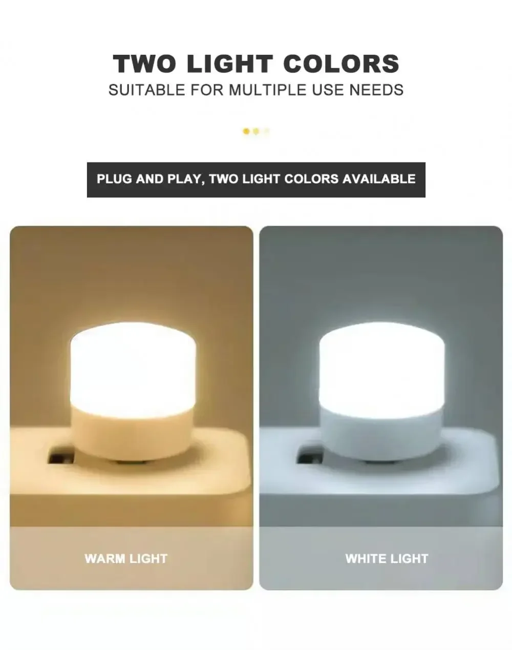 1-20Pcs Mini USB Night Light Warm White Eye Protection Book Reading Light USB Plug Computer Mobile Power Charging LED Night Lamp