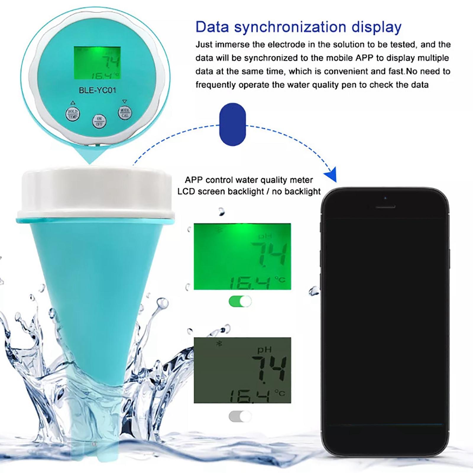 Water Quality Tester LCD 6 in 1 PH EC CL Tds Temp Total Dissolved Solids Orp Tester Water Quality  for Swimming Pool SPA