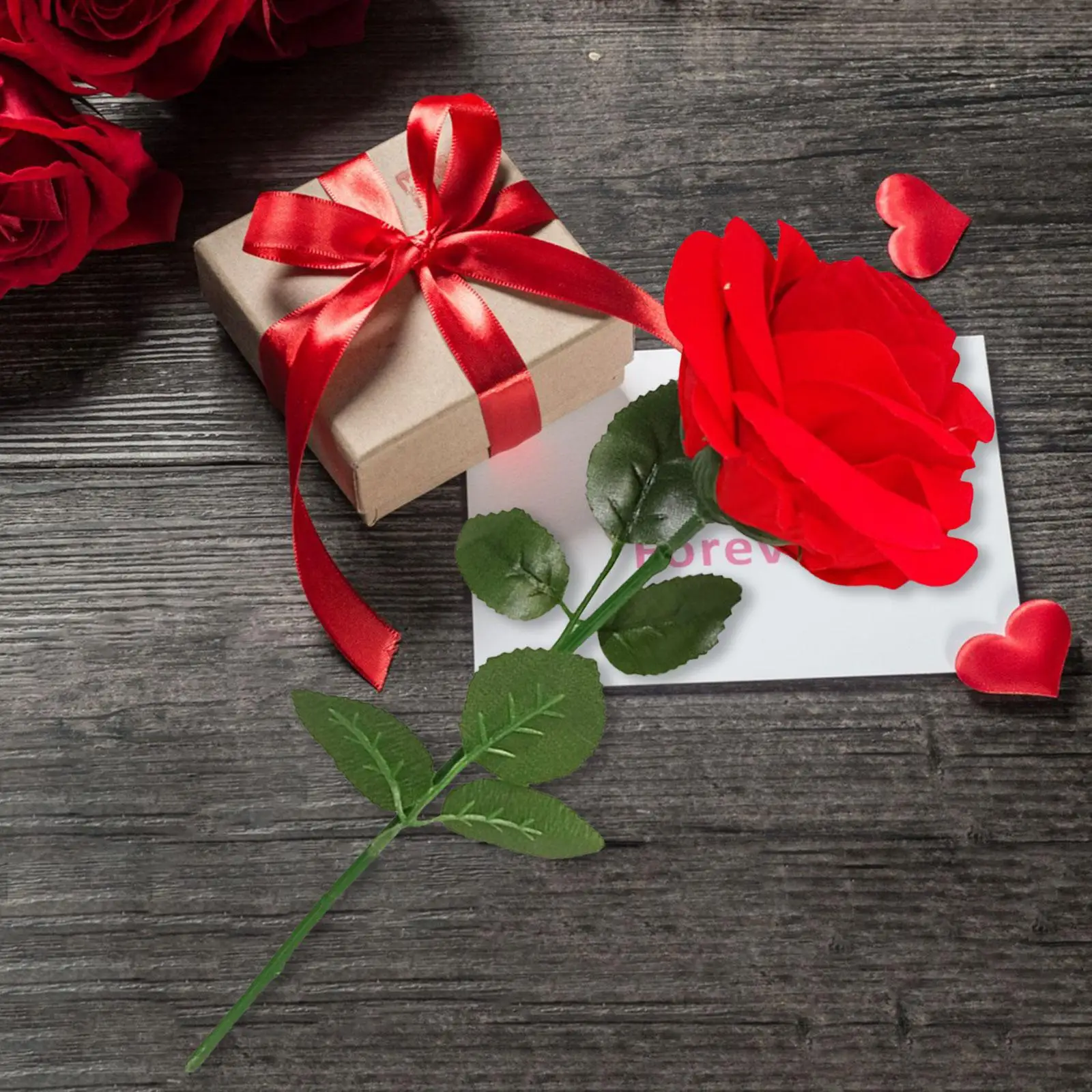 Red Velvet Rose Ring Box Jewelry Box Case Anniversaries Jewelry Gift Boxes for Earrings Valentine`s Day Gifts Holder for Mom