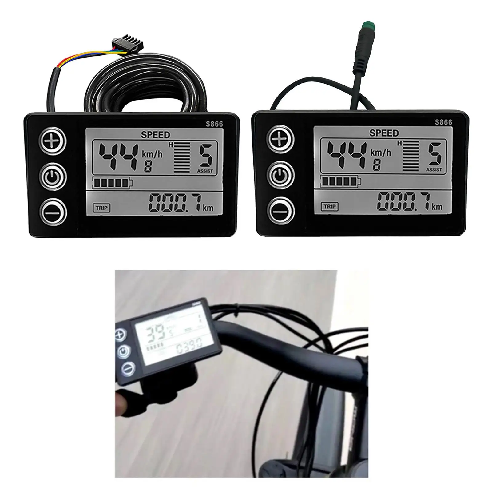 1x LCD S866 Display Panel Dashboard Throttle Accs Plastic for E-Bike Scooter