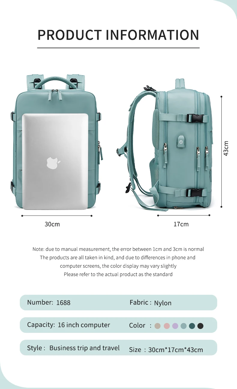 Women travel Backpack Teenage girl USB charging Business Laptop Backpack With shoe bag 15.6 inch waterproof school Backpack