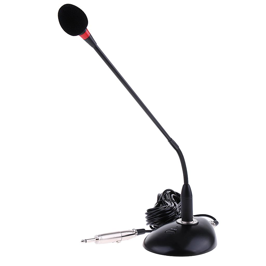Conference Condenser Microphone w/ Mic Cover Desk Top Gooseneck Mic Flexible