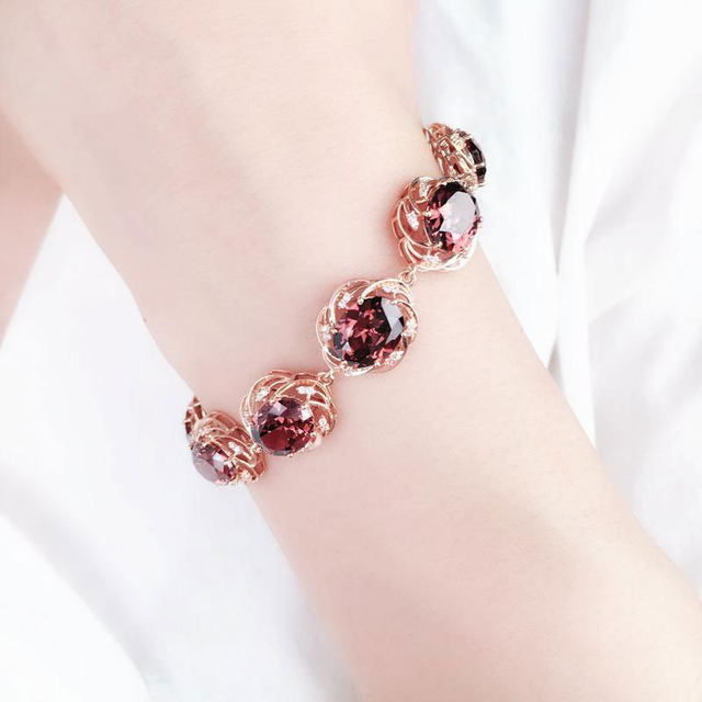 Ruby Flower Bracelet, 240-00526