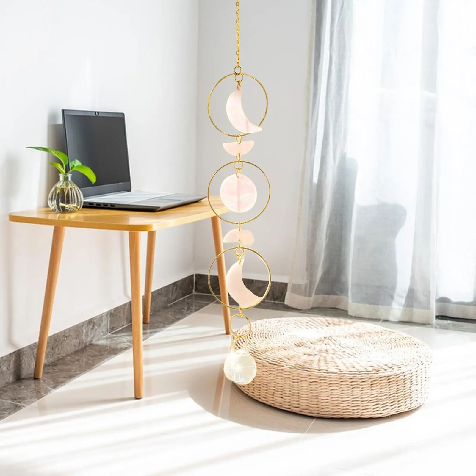 Hanging Pendant Prisms Decor with Chain Ornament for Office Wedding Decor