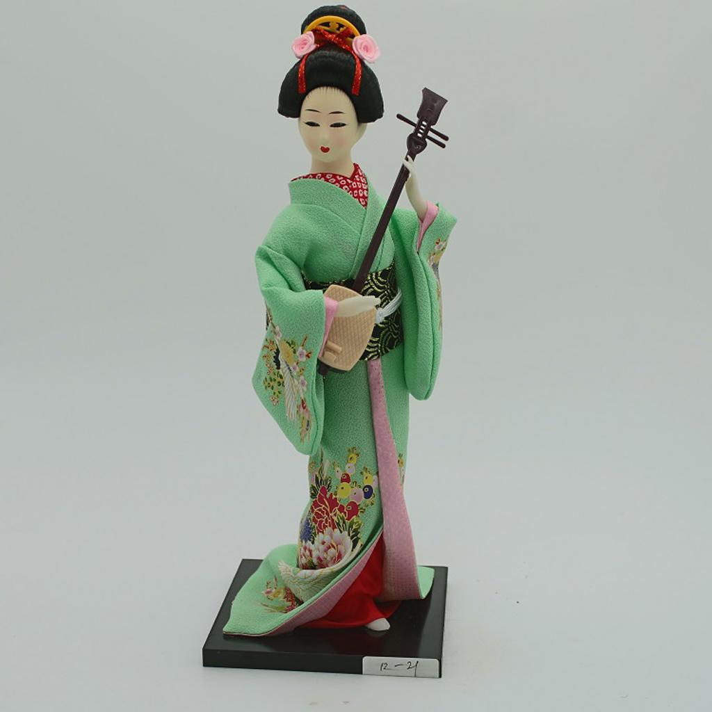 12inch Japanese Geisha Oriental Doll, Asian Kimono Doll Lady Figures Figurine, Home Office Desktop Decoration