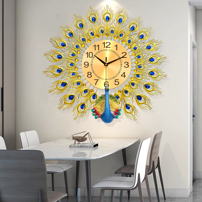 Design Simple Wall Watch Art Mural Luxury Korean Modern Peacock Bathroom Bedrooms Wall Clocks Nordic Reloj De Pared Home Decor