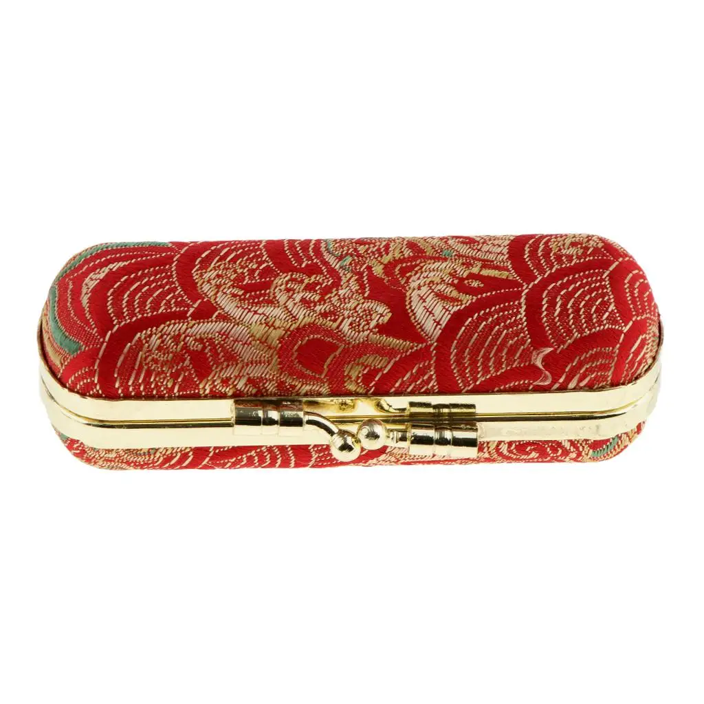 travel Embroidered Brocade  Case Lip Jewelry Holder Box