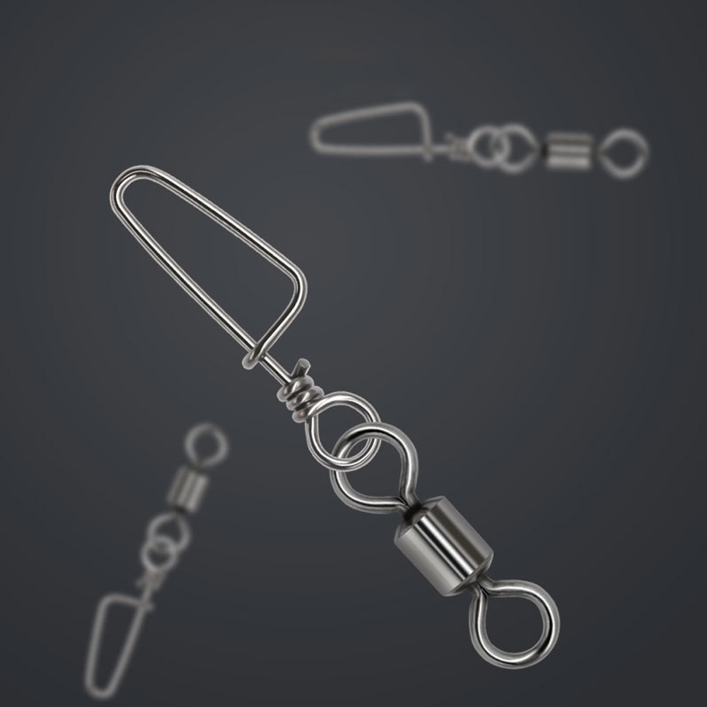 DNDYUJU 10-30X Angeln Wälzlager Wirbel Solide Ring Interlock Snap Für Angelhaken Köder Angeln Stecker Tackle Zubehör – Detail 7