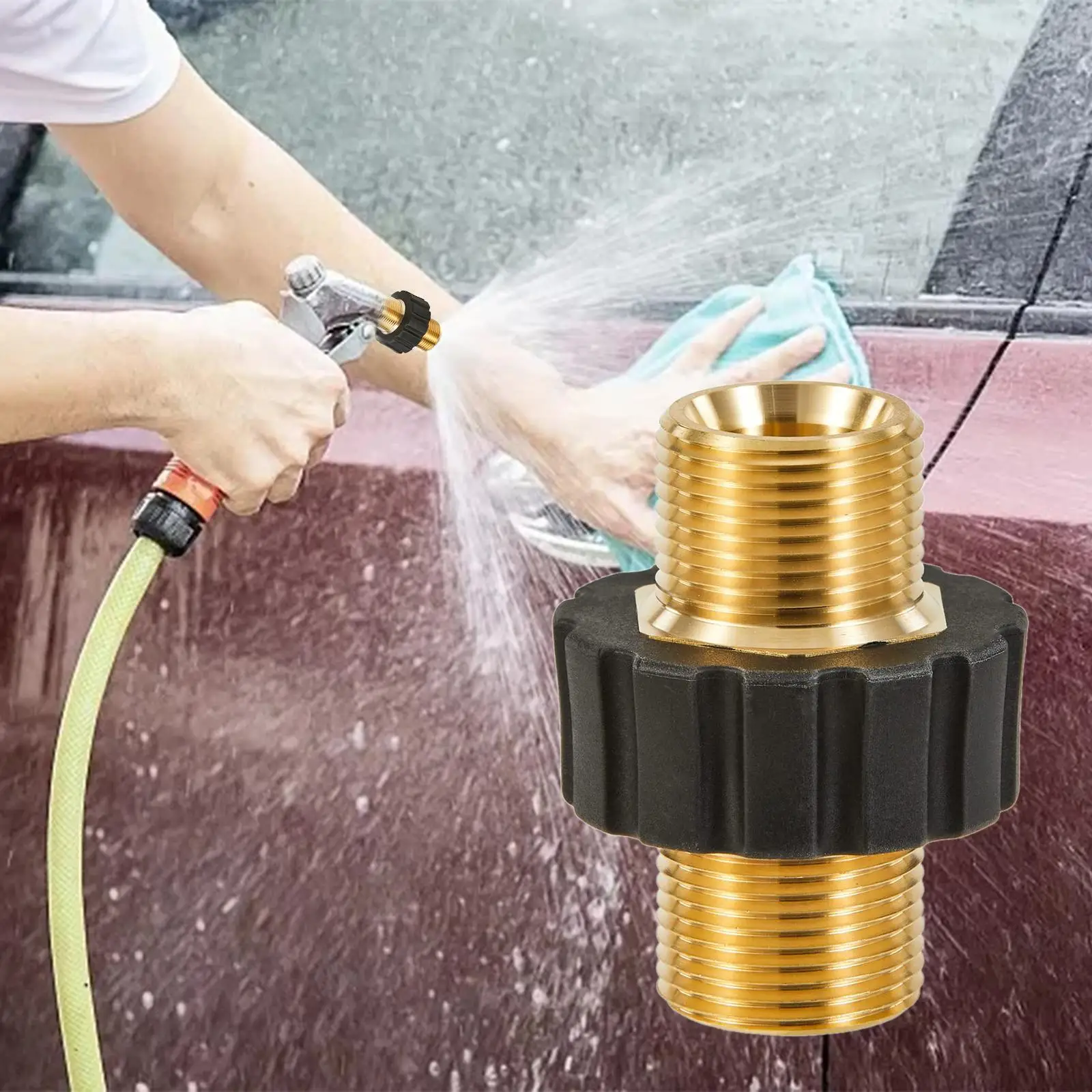Pressure Washer Hose Adapter Parts Garden Pipe Hose Quick Connect 5000 PSI Screw Coupler for Kitchen Car Washing Outdoor