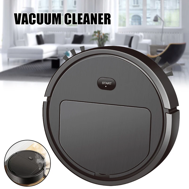 Robot Vacuum Cleaner with Edge Brush & Mist Spraying USB Chargeable Automatic Household Cleaning Tools Robot Vacuum Cleaner gass