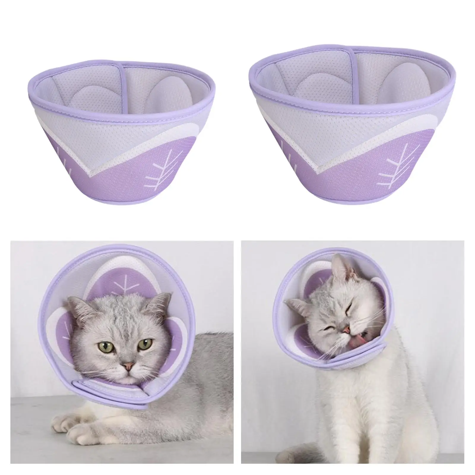 Cat Cone Anti Scratching Easy to Wear Soft Adjustable Mesh Fabric Dog Cone for Cat Trimming Pet Bathing Small Dogs Kittens Cats