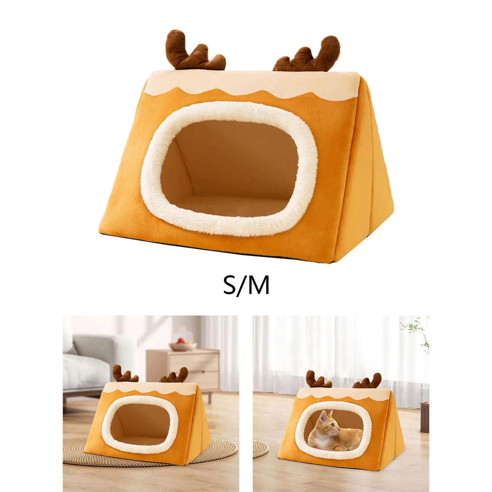 Semi Enclosed Warm Pet House Pet Sleeping Bed for Outdoor Small Animals Home