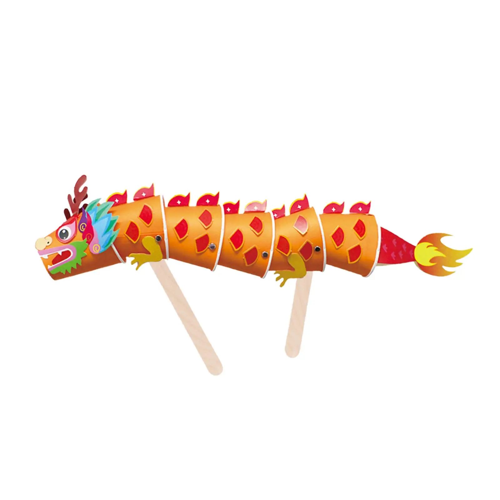 Animal Paper Cup Model Chinese Paper Dragon Decoration Handwork 3D DIY Paper Cups for Role Play