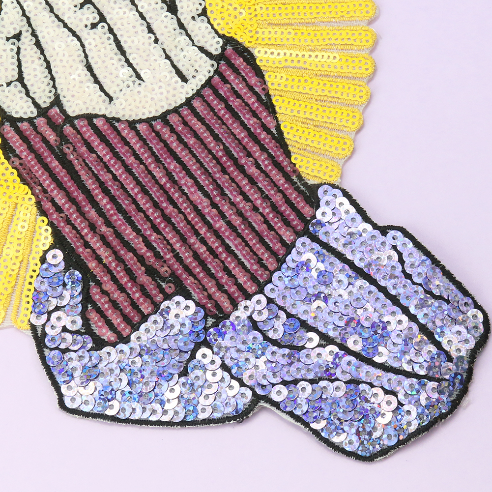 Stickerei Pailletten Patch Yoga Palm Verschluss Sonne licht Buddhistischen Namaste Nähen Badage Patchwork Stoff DIY Verzierungen – Detail 4