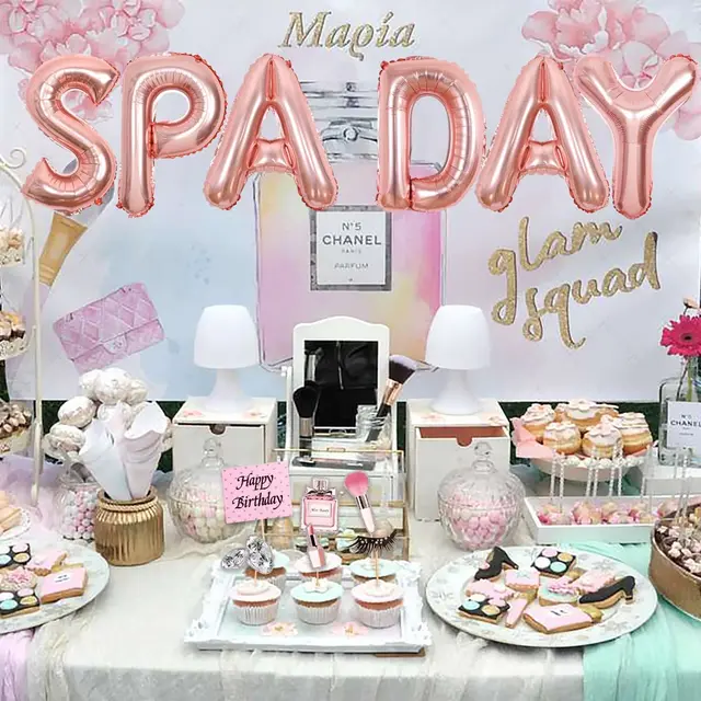 Spa Day Party Decorations for Girls Make Up Party Supplies Photo Booth  Props Kiss Lip Heart Balloon for Afternoon Tea Party - AliExpress