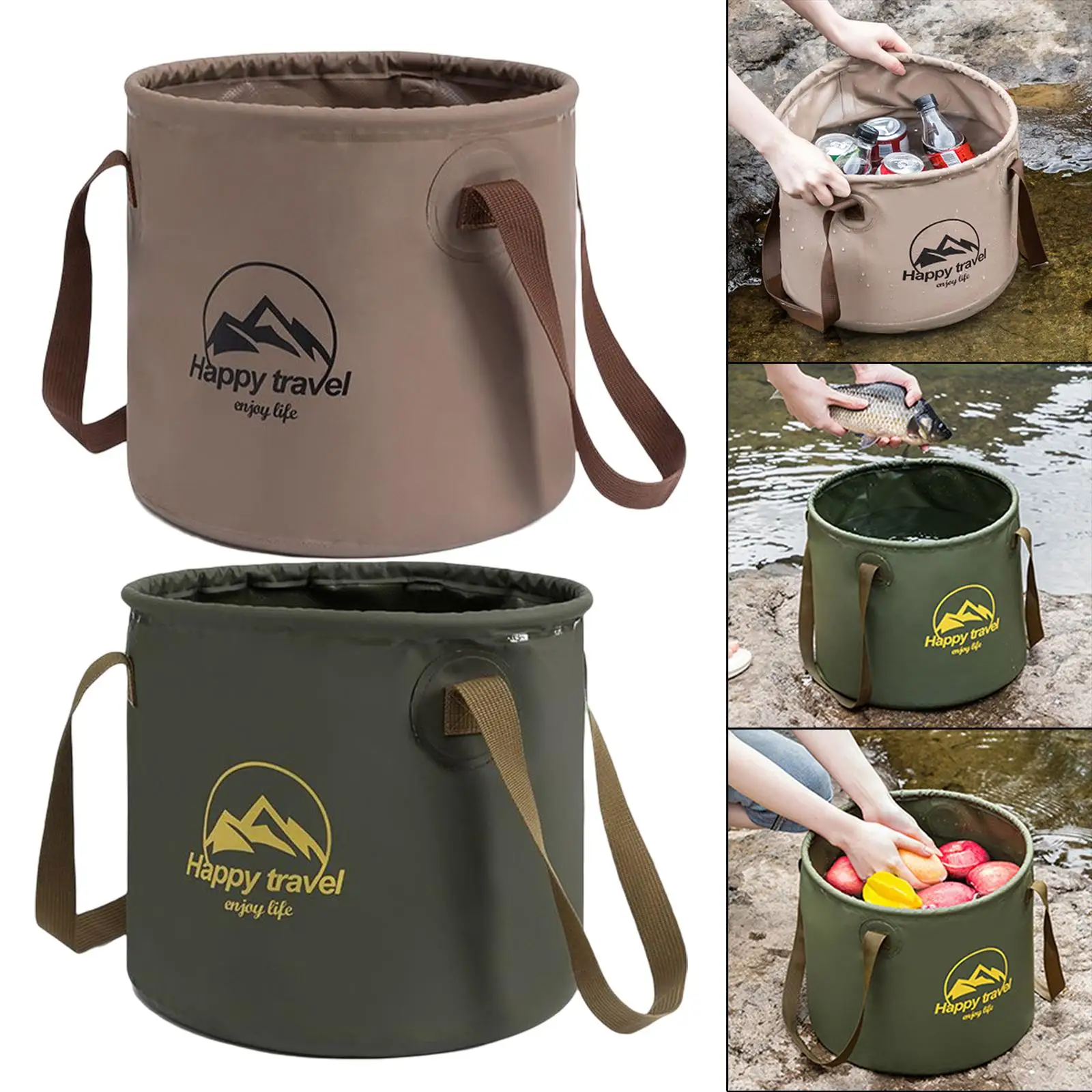 5 Gallon Collapsible Bucket Folding Compact Water Container for Camping