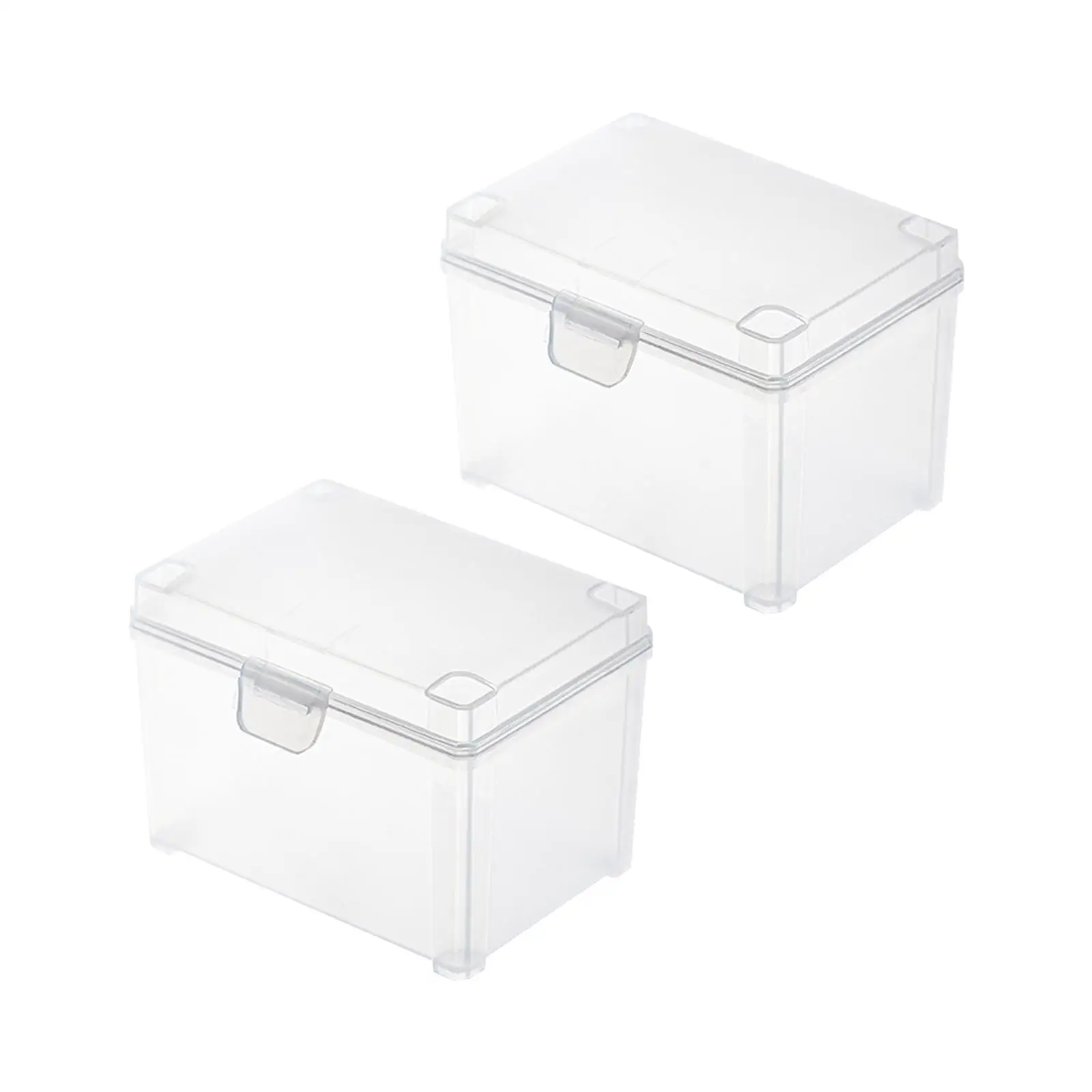 2x Small Stackable Boxes Container Rectangle Supplies Durable Saving Space Desktop Organizers for Clips Cards Jewelry Desk Home