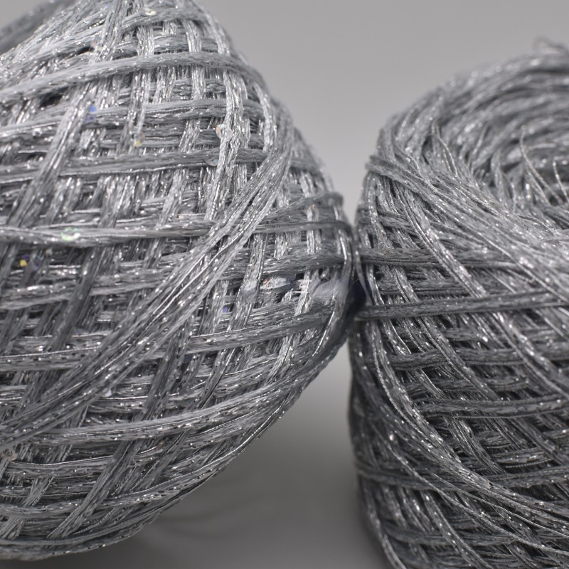 Description Picture 5 of itemHandmade Specialty Line Yarn Metal Sequin Hand Mixed Line Glitter Silver Grid Hollowed Out Wire Wrapping Material Crochet Thread