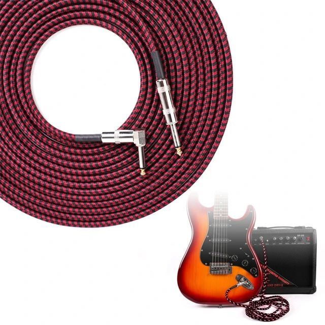 Câble De Guitare Électrique 3m 6m, Câble De Basse Tressé Sans Bruit,  Manteau Pour Amplificateur De Guitare, Instruments De Musique - Guitare  Pièces & Accessoires - AliExpress