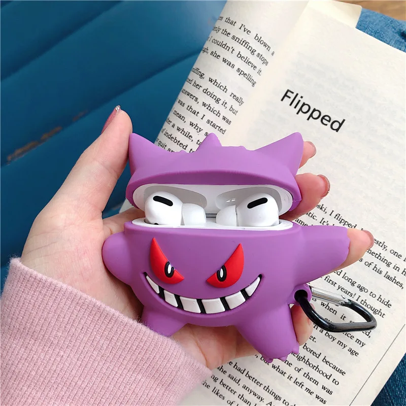 Pokemon 3D Silicone Case For Apple Airpods Pro 1 2 Cover Gengar Protective Earphone Case Bluetooth Headphones Cases
