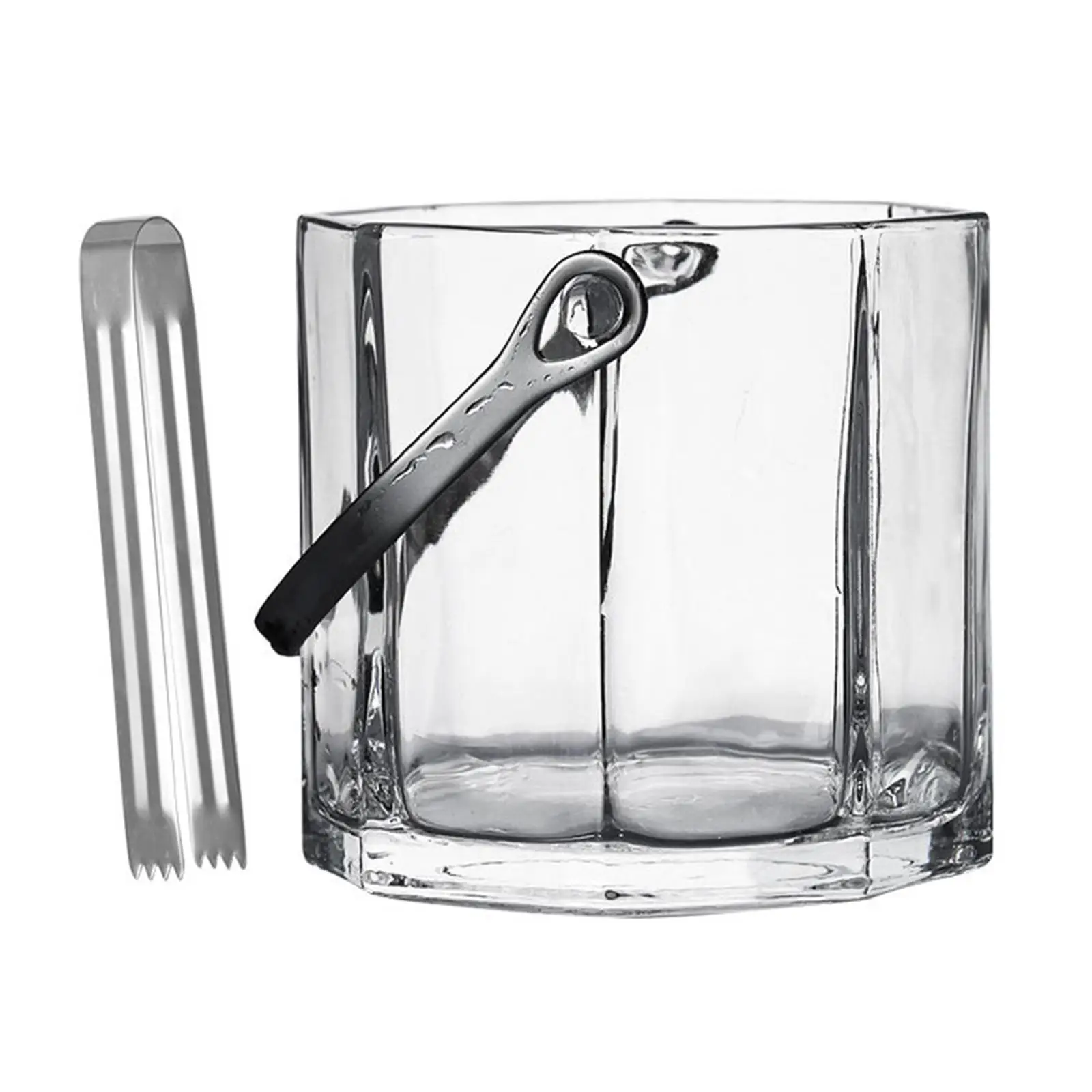 Ice Bucket Transparent Cooling Tool Beverage Chilling Tub with Ice Clip for Bars Freezer Cocktail Champagne Accessory Decor