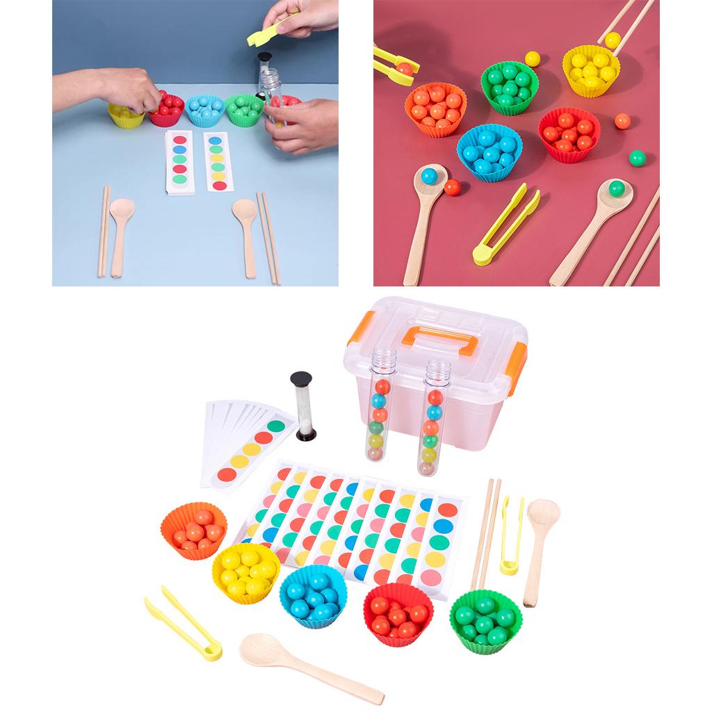 Test Tube Toy with Beads Color Sorting Game Training Logical Thinking Early Education Toys Fine Motor for 3 4 5+ Years Old Kids