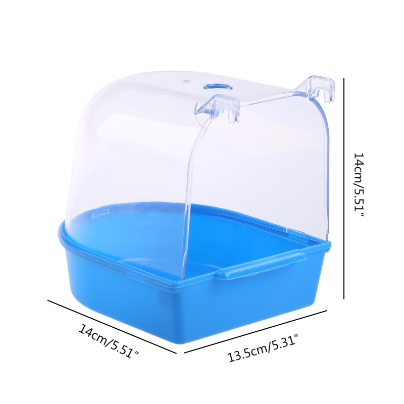 Title 6, Pet Bird Bath Box Parrot Bathing Tub Cage Acces...