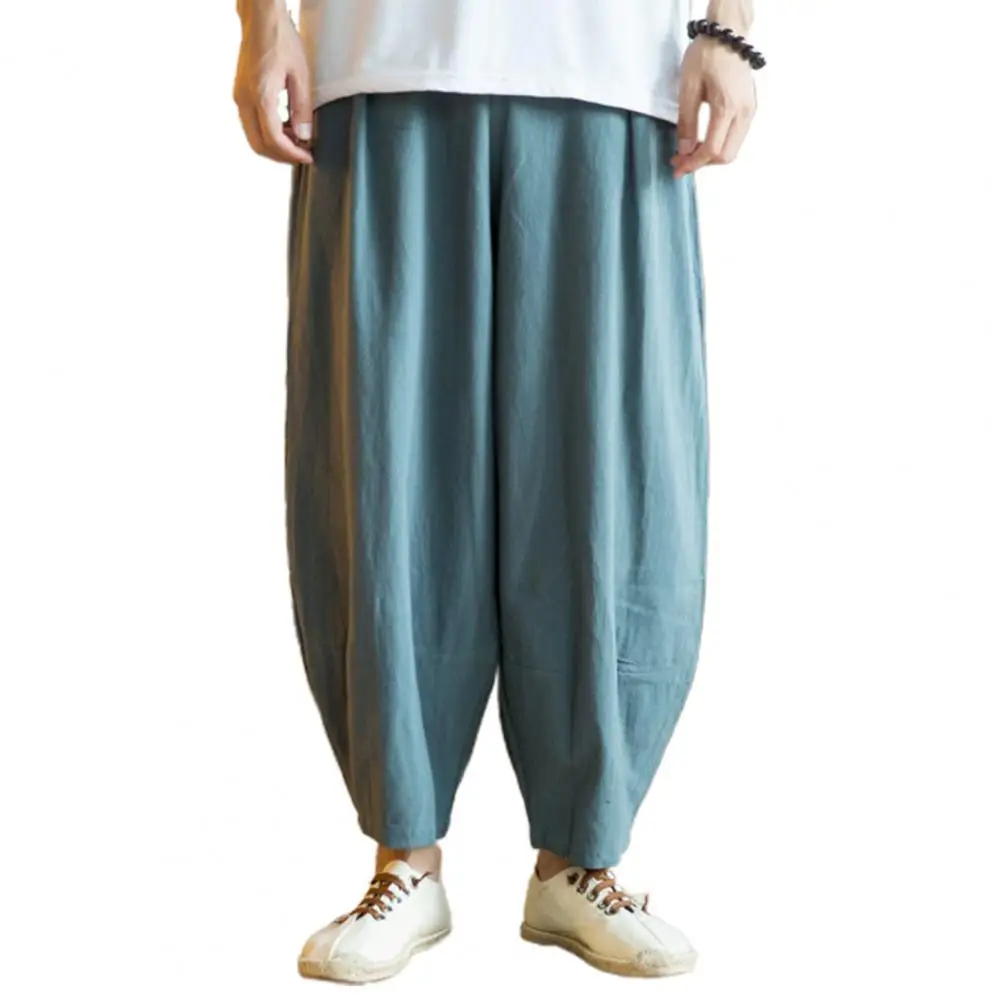 Casual Pants Loose Quick Drying Thin Solid Color Full-length Men Pants   Men Pants  for Club jersey harem pants