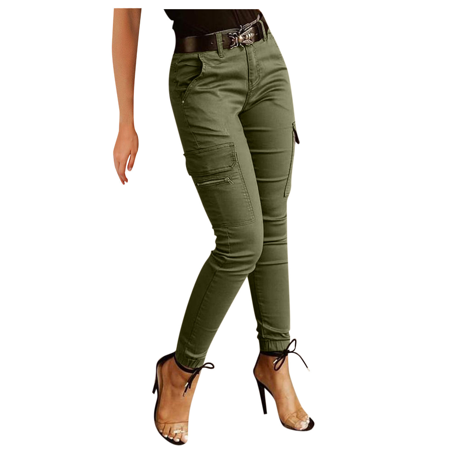 Y2K Pants Women Cargo Pants With Pockets Sweatpants Streetwear Ladies Casual Solid Color Slim Fit Trousers Pantalones De Muje...