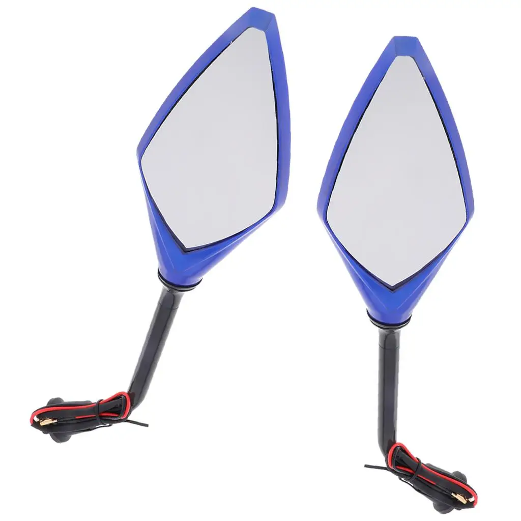 Solid Rearview Mirrors With Led Turn Signals for Motorcycle With 10mm Thread