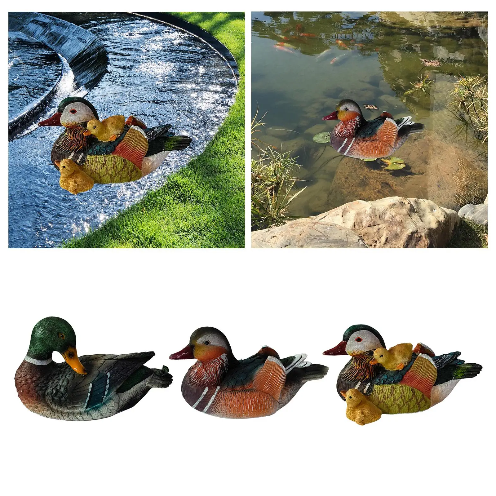 Resin Mandarin Duck Decoy Garden Pool Pond Decors Attractive