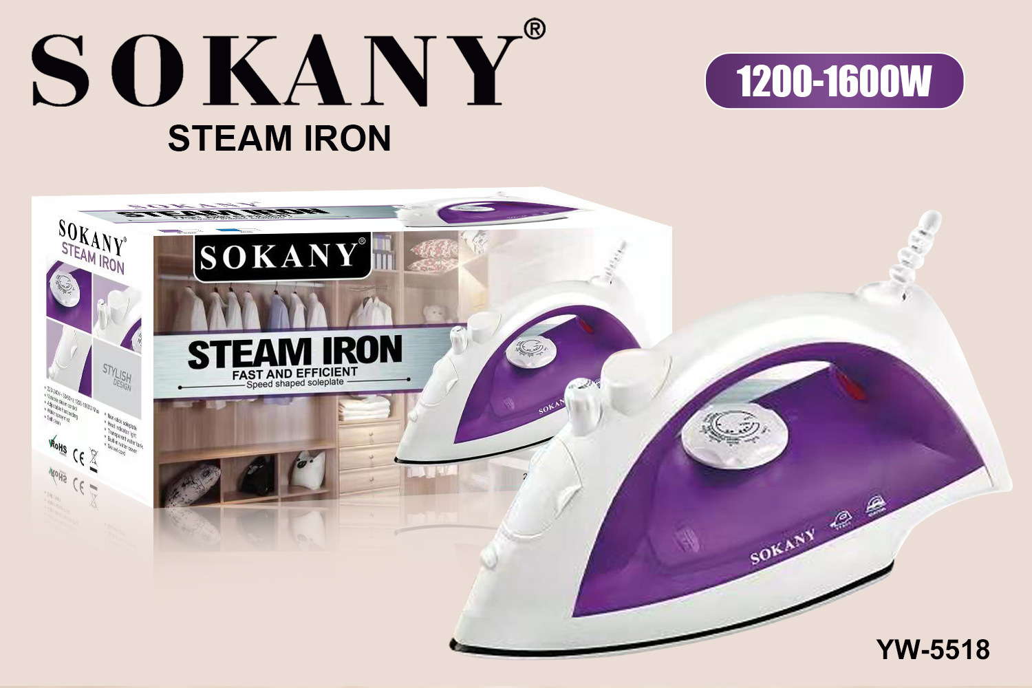 Title 1, SOKANY5518 Electric Iron Household Steam Handhe...