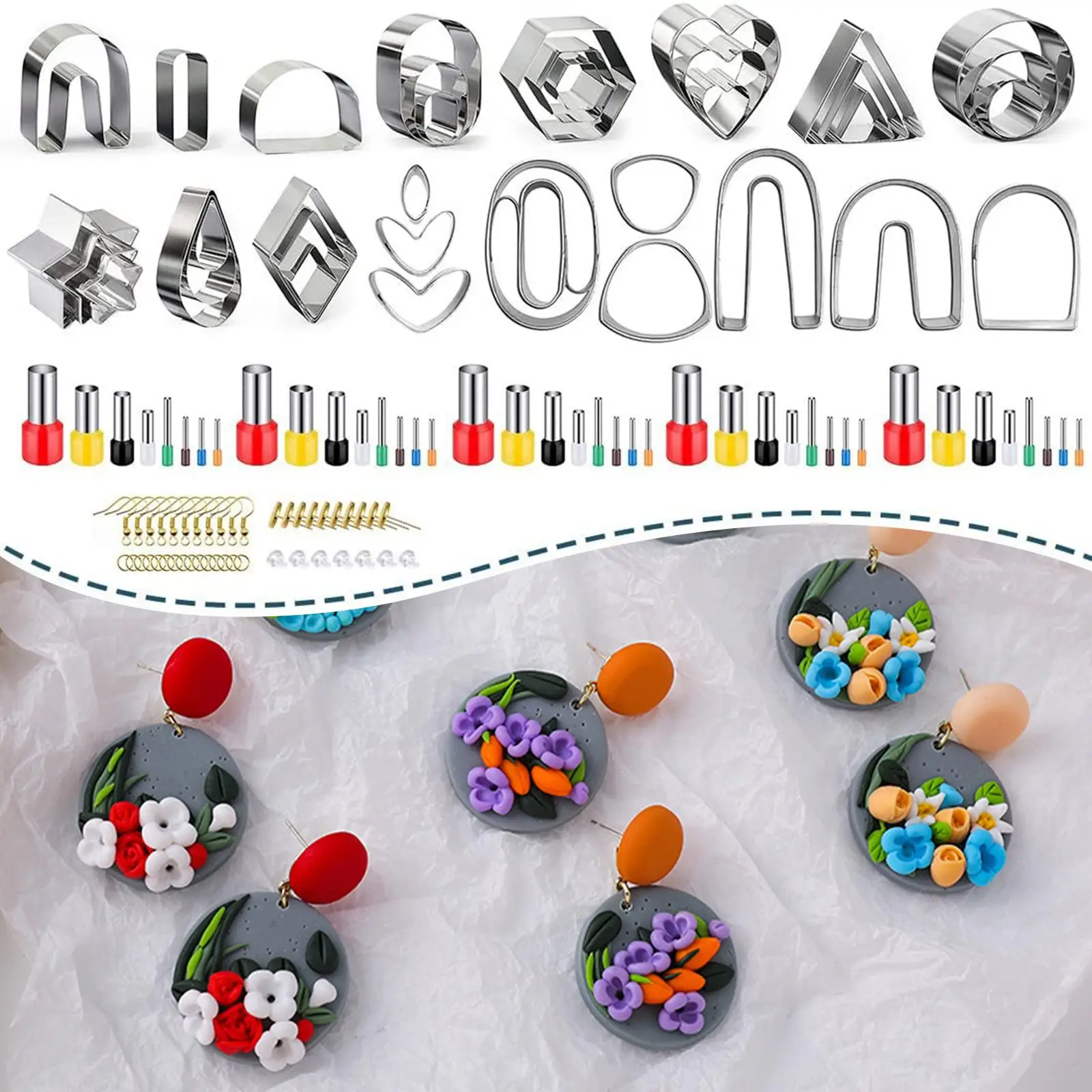 24 Pieces Polymer s Mini Clay Earring Cutters for Necklace Making Jewelry Making