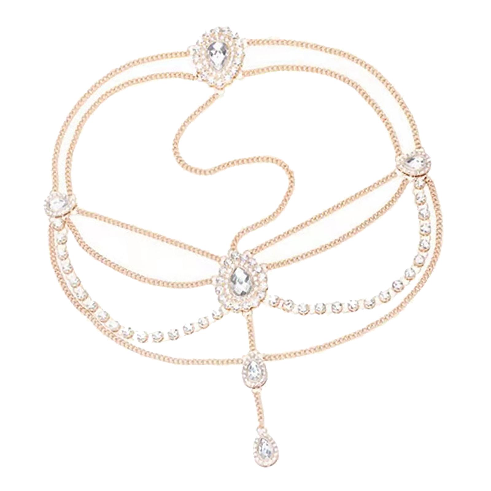 Head Chain Bohemian Indian Hair Accessories with Drop Pendant Jewelry Hair Band Headband for Wedding Prom Bridal Hairstyle Women