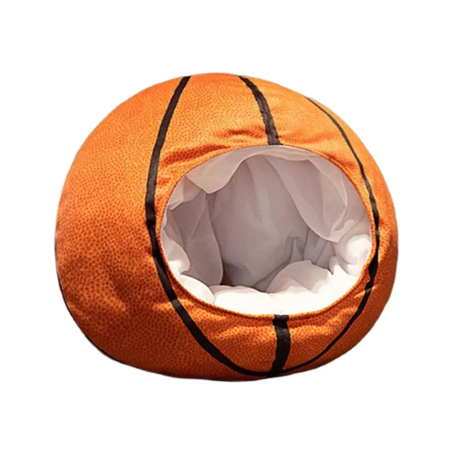 Women Men Headwear Costume Accessories Funny Photo Prop Head Warmer Basketball Plush Hat for Cosplay Stage Performance Role Play