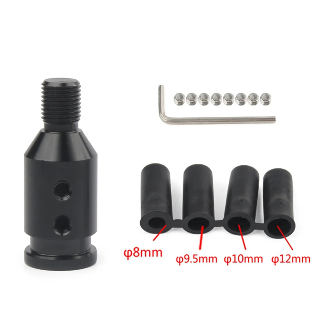 1pack Aluminum Knob Adapter for Non Threaded Shifters 10x1.5mm Black