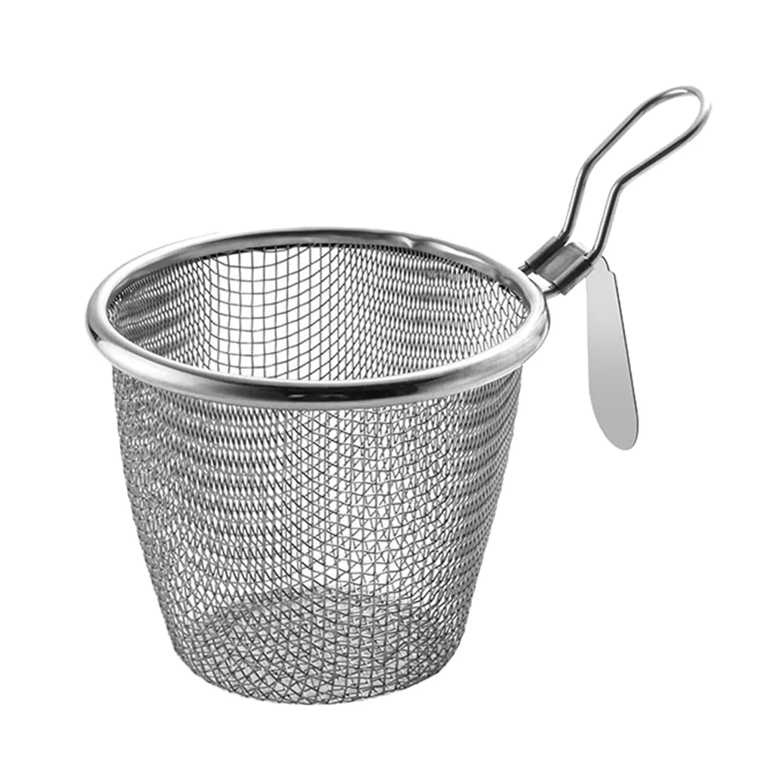 Stainless Steel Mesh Strainer with Handle Pasta Boil Basket Food Colander for Camping Noodles Home Accessory Frying Pasta