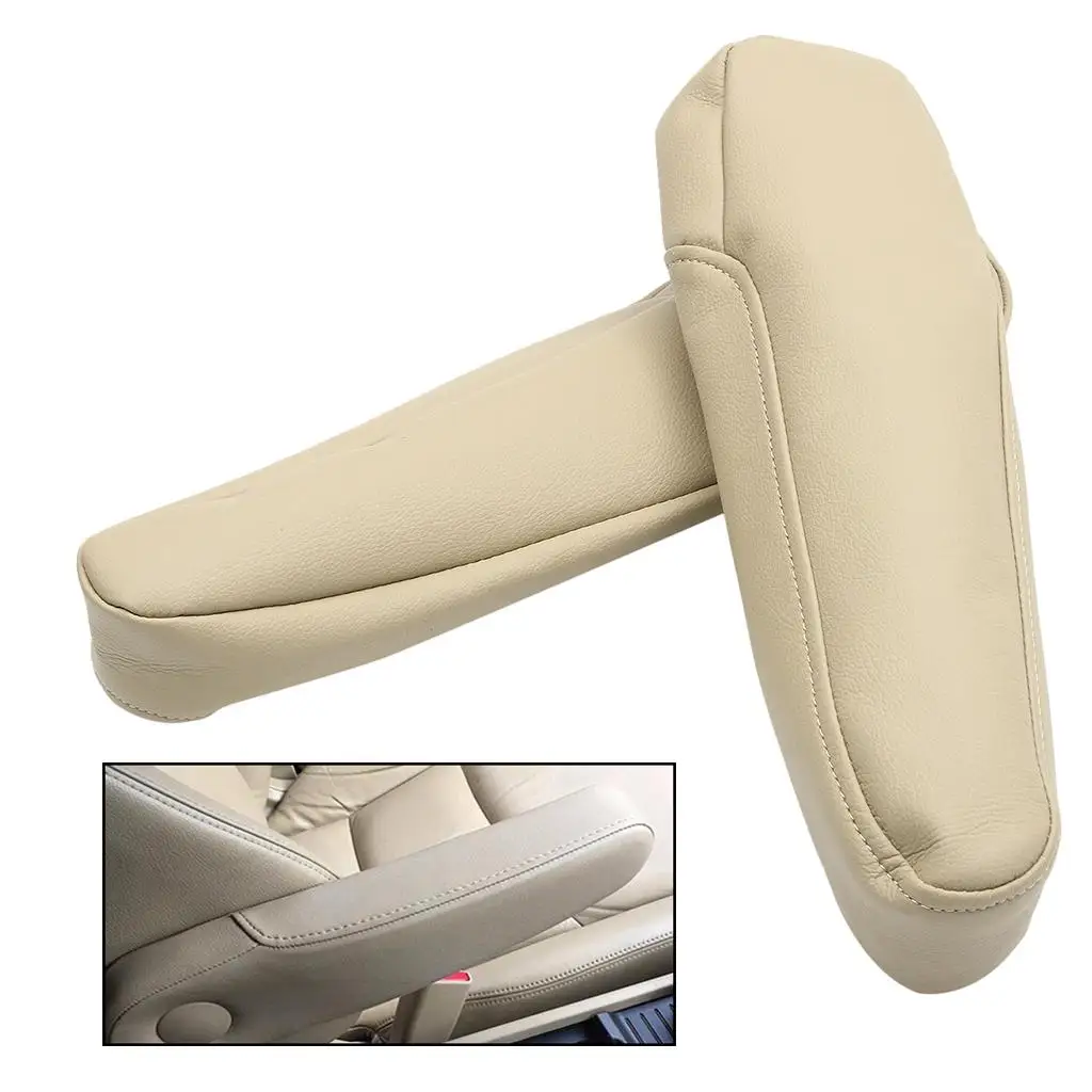 Beige Car Armrest Soft Pad Cover Pu Leather Seat Supply for 05-10