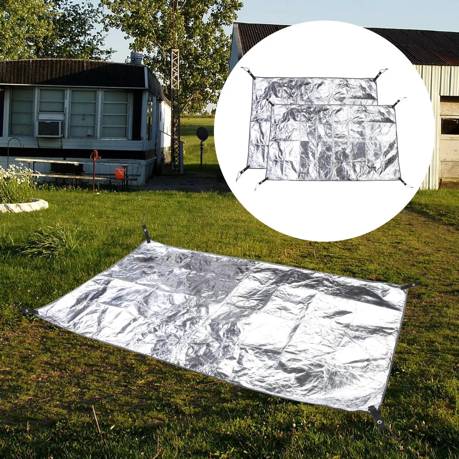 Camping Foil Sleeping Mat Waterproof Foldable Aluminium Heavy Duty Moistureproof Mattress 1Pcs for Tent Ground Hiking Festival