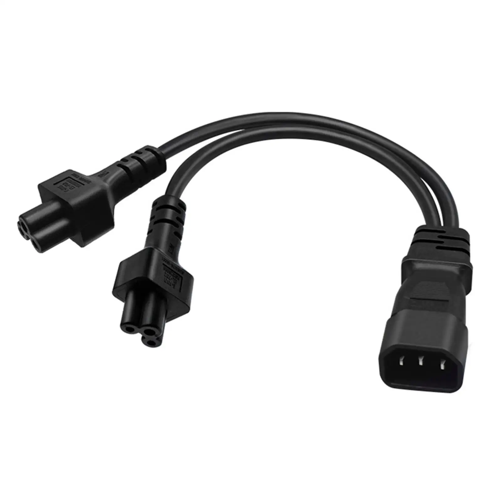 IEC320-C14 to IEC320 Dual C5 Splitter Power Cable Replace Part Durable Power Cable Cord Splitter for Monitor computers Computer