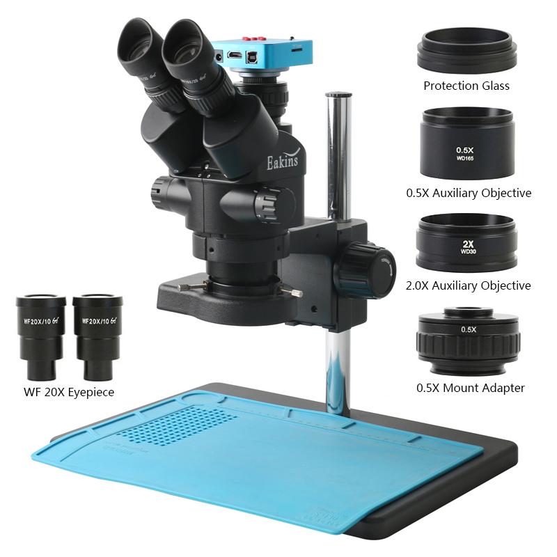 de solda, parfocal simul, microscópio trinocular estéreo, 48MP 2K HDMI, 3.5X-90X 180X