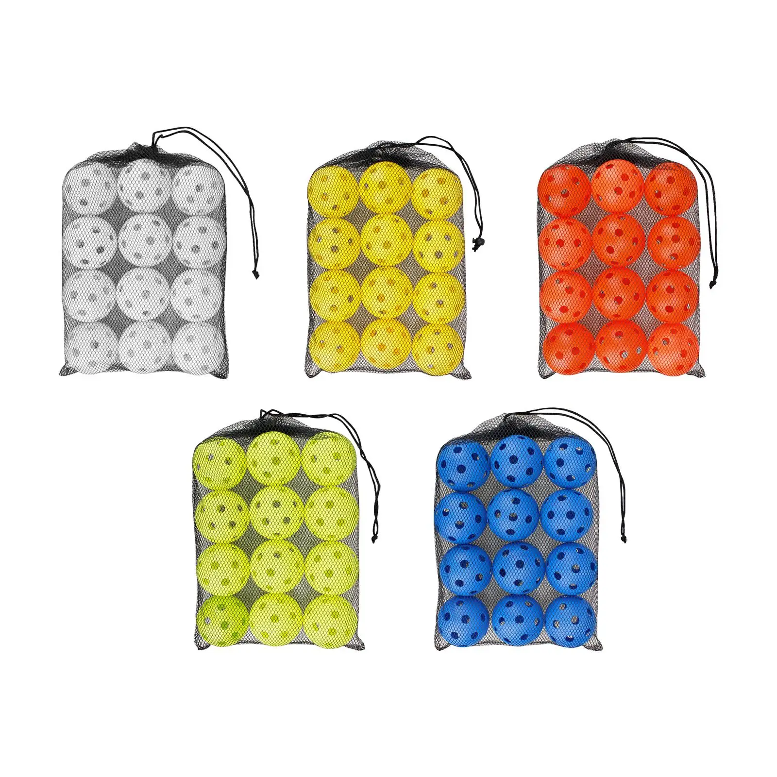 12x Pickleball Balls Professional Pickle Ball Adult Outdoor Sporting Goods Durable for Sanctioned Tournament Play with Mesh Bag