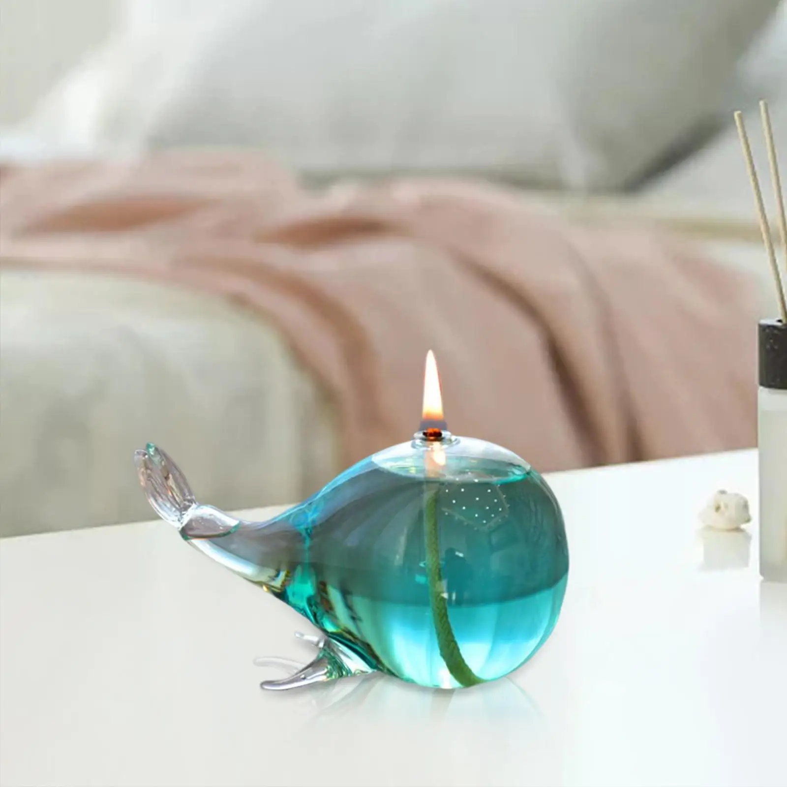 Classic Oil Lamp Whale Design Crafts for Household Bedroom Housewarming