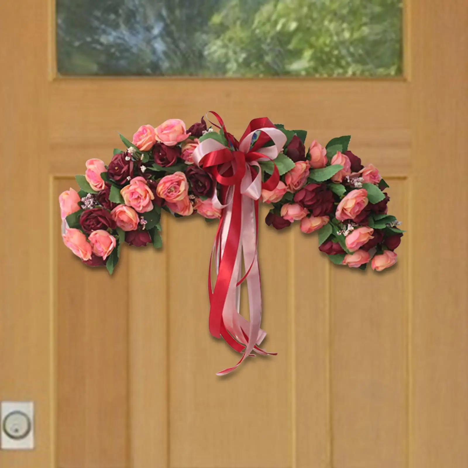 Wedding Arch Flowers Greenery Leaf Garland Floral Swag Rose Door Wreath for Party Home Window Spring Summer Decoration