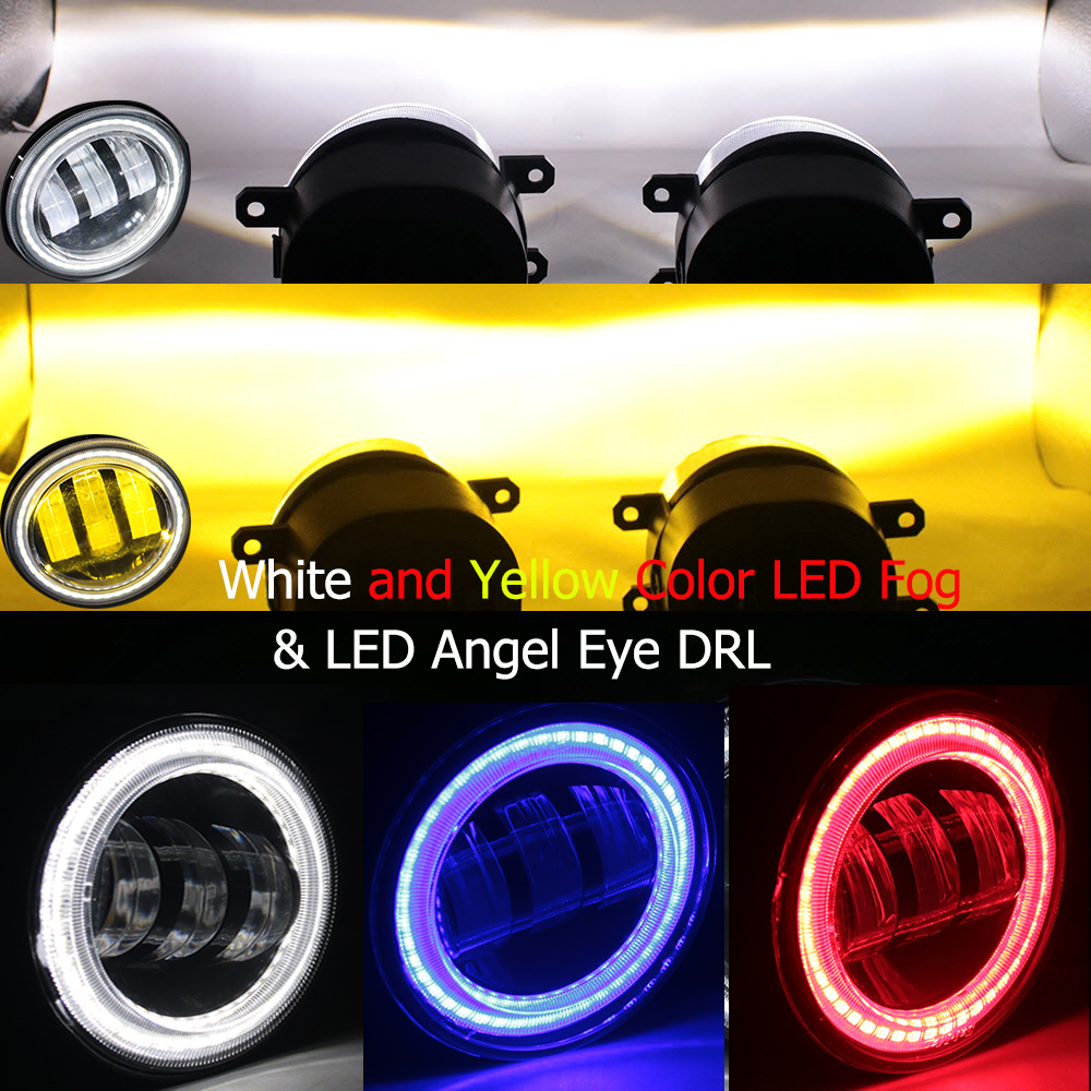 Led Angel Eyes White Red Blue DRL for Mitsubishi Delica D5 D:5 2007-2013 2014 2015 2016 2017 2018 Fog Lights White + Yellow detail image 8